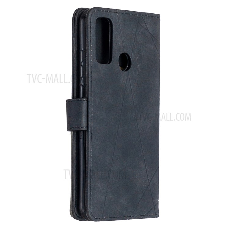 BF05 Style Geometric Skin Leather Cover for Huawei P smart 2020 - Black-7