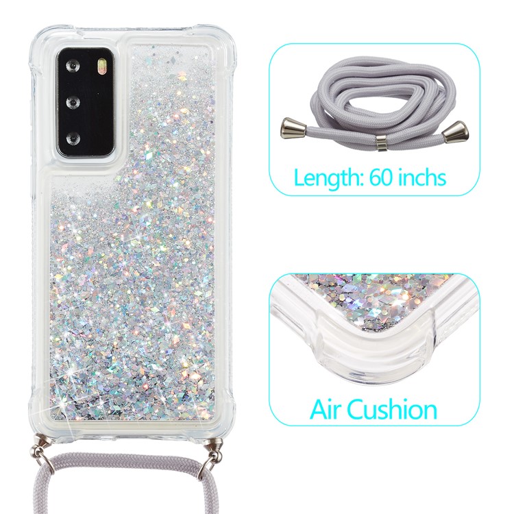 Quickss e Tornatore TPU in Polvere Glitter Per Huawei P40 - Grigio