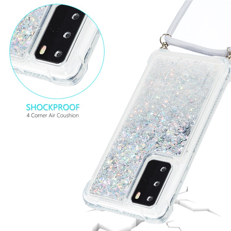 Glitzerpulver Quicksand TPU Back Case Für Huawei P40 - Grau