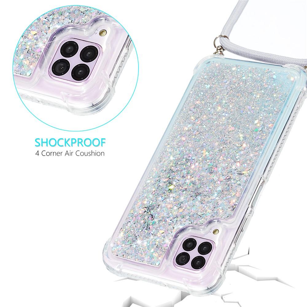 Glitter Powder Quicksand TPU Back Stylish Cover for Huawei P40 Lite 4G/Nova 6 SE/Nova 7i - White-4