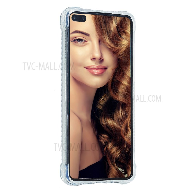 Pure Color Glitter Powder Quicksand TPU Cover for Huawei P40 - Silver-4
