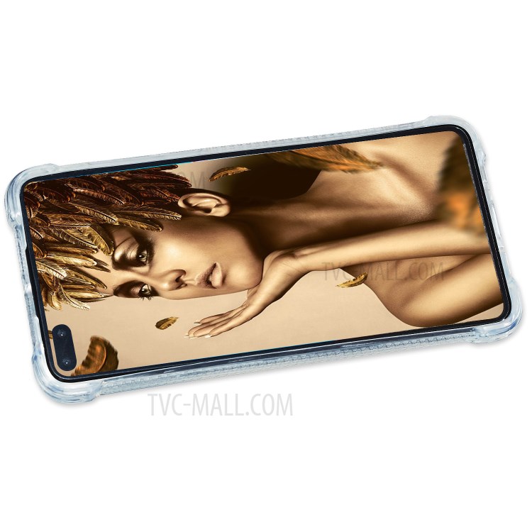 Glitter Powder Quicksand Rhinestone Decor Kickstand TPU Case for Huawei P40 - Silver-4