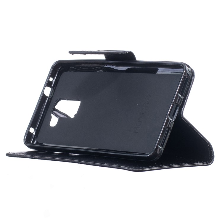 Flip Leather Wallet Protection Case for Huawei Honor 7 / 7 Premium - Black-3