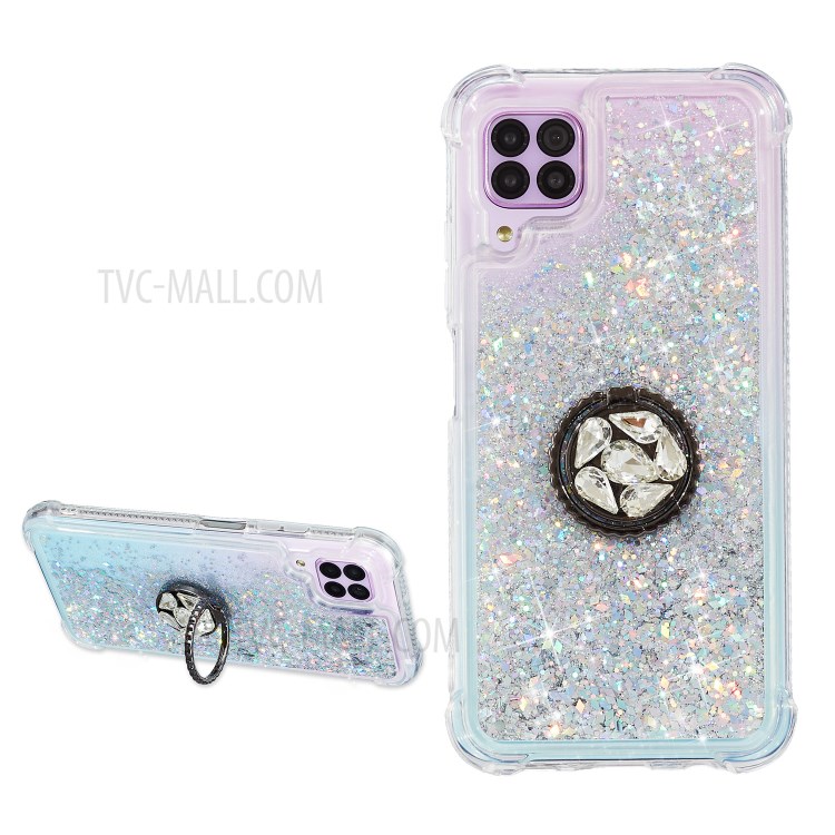 Glitter Powder Quicksand with Kickstand TPU Cover for Huawei P40 Lite 4G/Nova 6 SE/Nova 7i - Silver-1