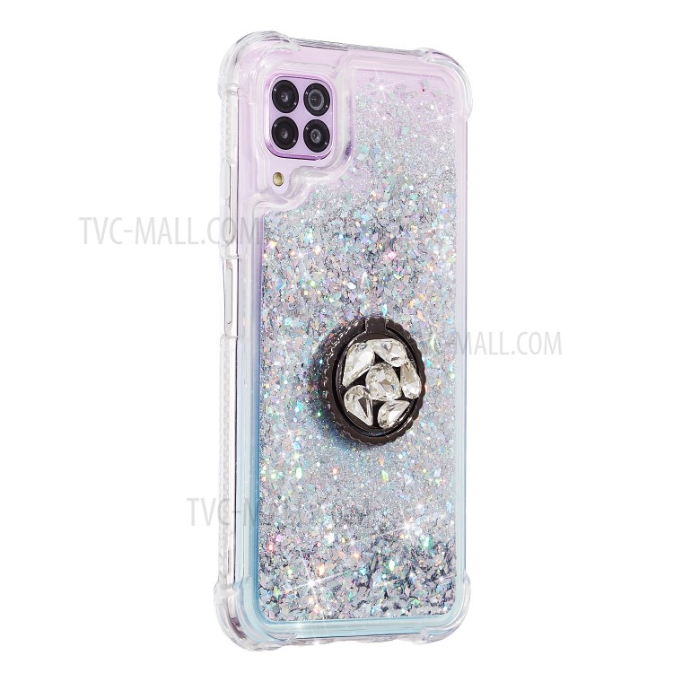 Glitter Powder Quicksand with Kickstand TPU Cover for Huawei P40 Lite 4G/Nova 6 SE/Nova 7i - Silver-2