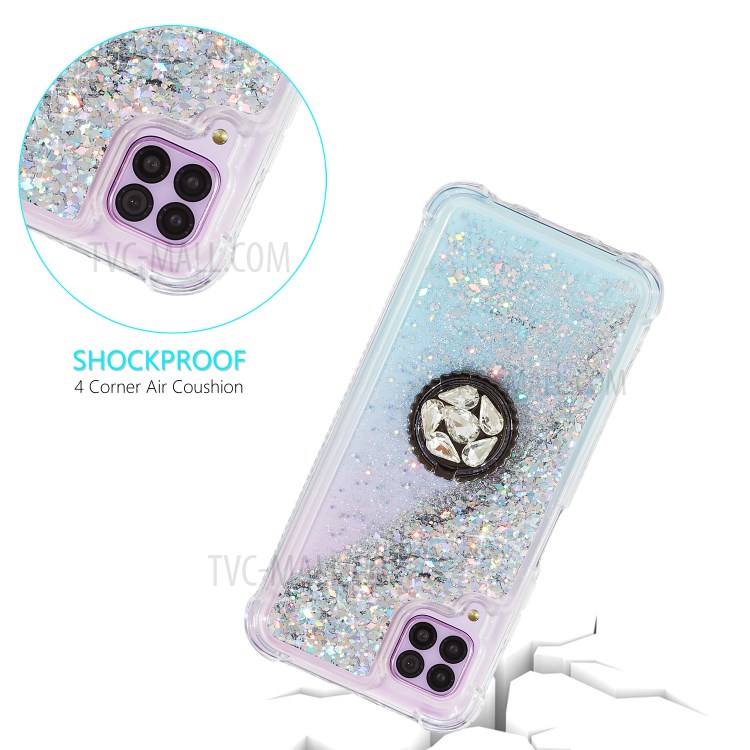 Glitter Powder Quicksand with Kickstand TPU Cover for Huawei P40 Lite 4G/Nova 6 SE/Nova 7i - Silver-7