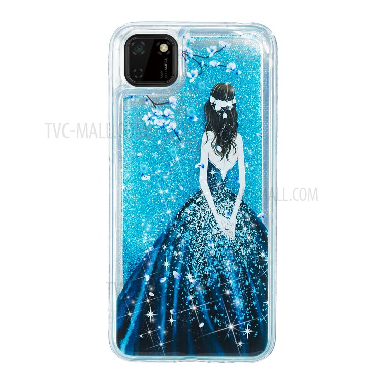 Stylish Pattern Glitter Powder Quicksand TPU Shell Protective Case for Huawei Y5p - Girl-3