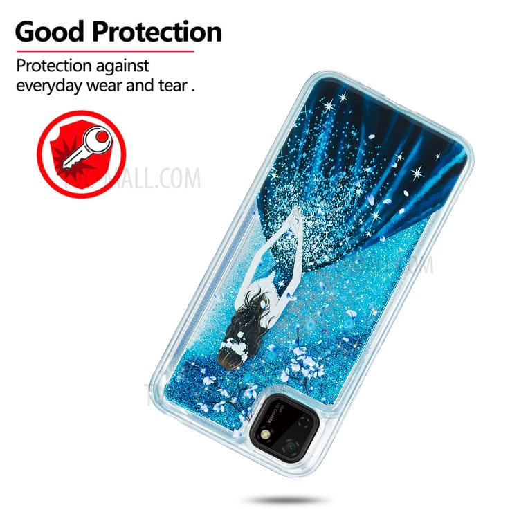 Stylish Pattern Glitter Powder Quicksand TPU Shell Protective Case for Huawei Y5p - Girl-4