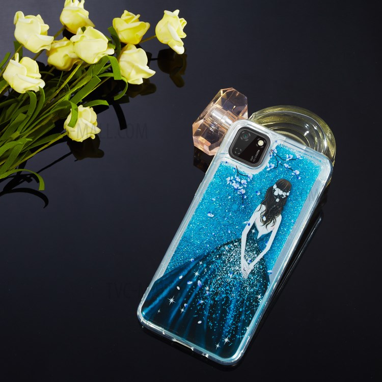 Stylish Pattern Glitter Powder Quicksand TPU Shell Protective Case for Huawei Y5p - Girl-7