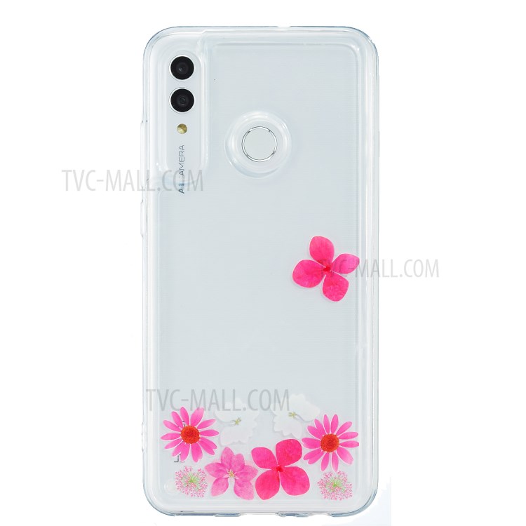 Liquid Floating Pattern TPU Back Phone Shell for Huawei Honor 10 Lite - Flower-1