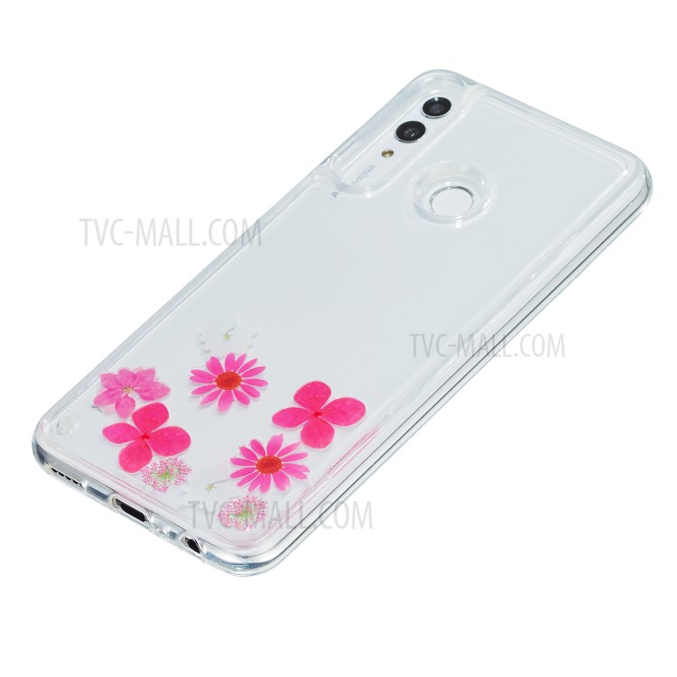 Liquid Floating Pattern TPU Back Phone Shell for Huawei Honor 10 Lite - Flower-3