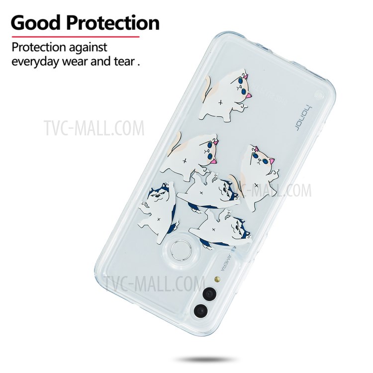 Liquid Floating Pattern TPU Back Phone Shell for Huawei Honor 10 Lite - Animal-4