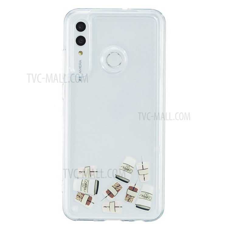 Liquid Floating Pattern TPU Back Phone Shell for Huawei Honor 10 Lite - Coffee-1