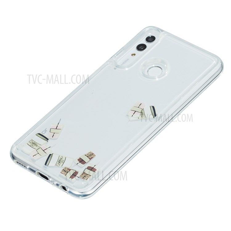 Liquid Floating Pattern TPU Back Phone Shell for Huawei Honor 10 Lite - Coffee-3