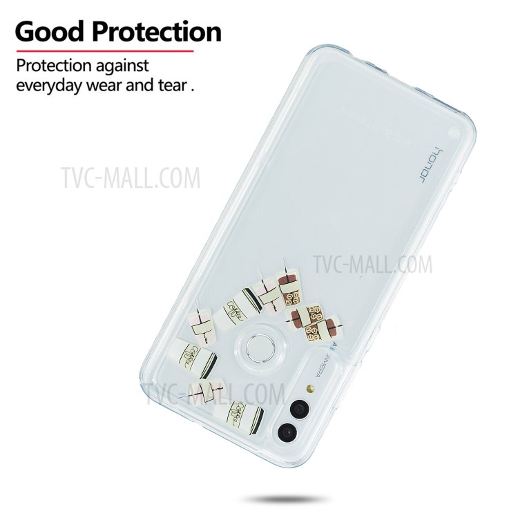 Liquid Floating Pattern TPU Back Phone Shell for Huawei Honor 10 Lite - Coffee-4