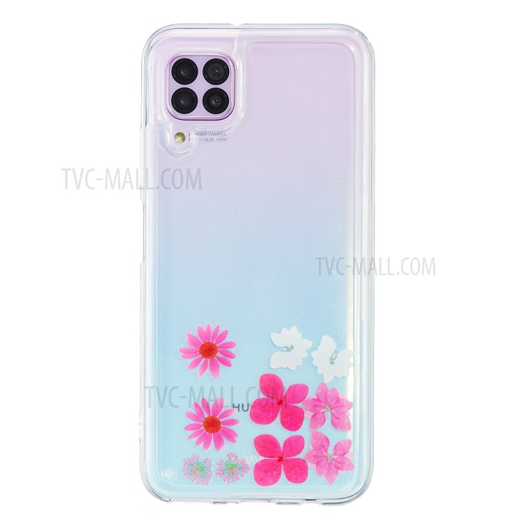 Quicksand Decor Pattern Printing TPU Cover for Huawei P40 Lite 4G - Flower-1