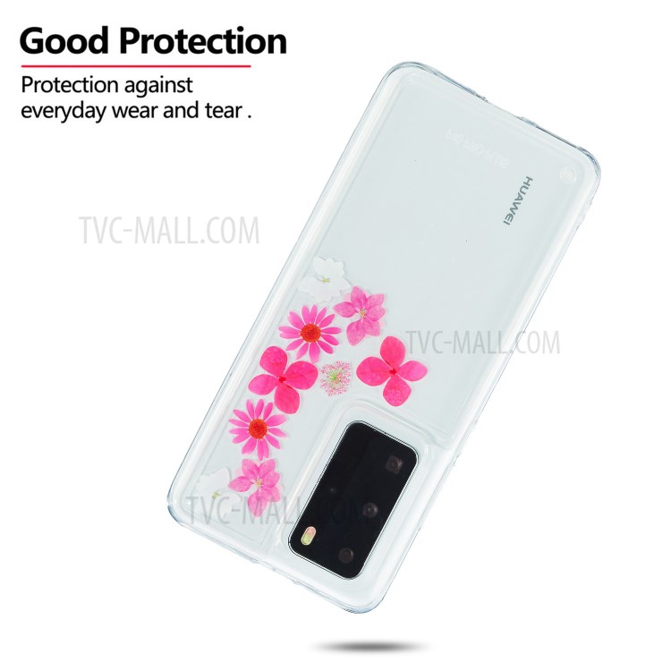 Quicksand Decor Pattern Printing TPU Cover for Huawei P40 Pro - Flower-2