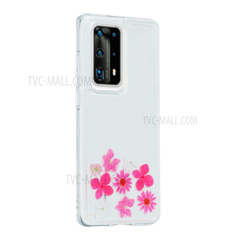 Quicksand Decor Pattern Printing TPU Cover for Huawei P40 Pro - Flower-3