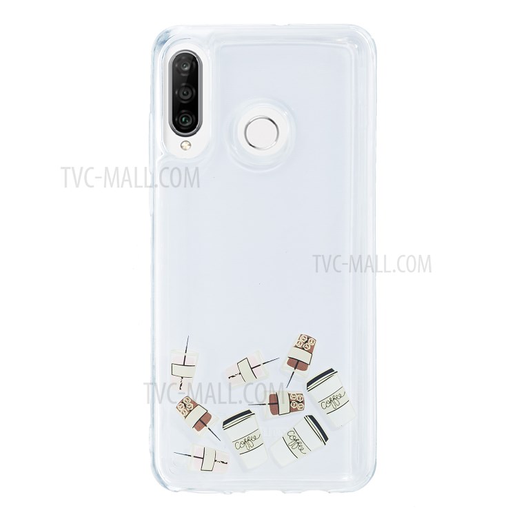 Quicksand Decor Pattern Printing TPU Cover for Huawei P30 Lite - Coffee-1