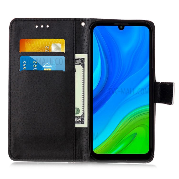 Protective Leather Shell Style Printing Wallet Stand Case with Lanyard for Huawei P smart 2020 - Planets-4