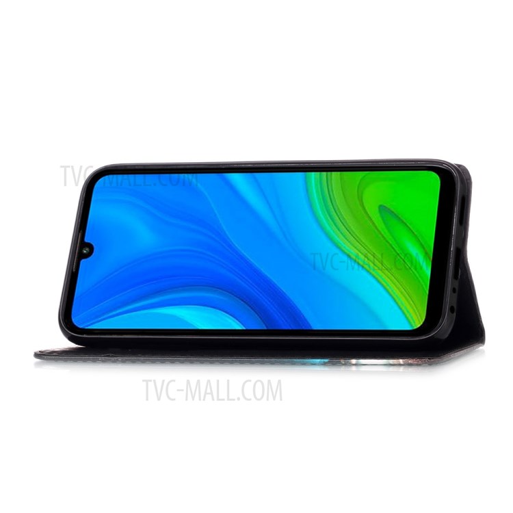 Protective Leather Shell Style Printing Wallet Stand Case with Lanyard for Huawei P smart 2020 - Planets-5