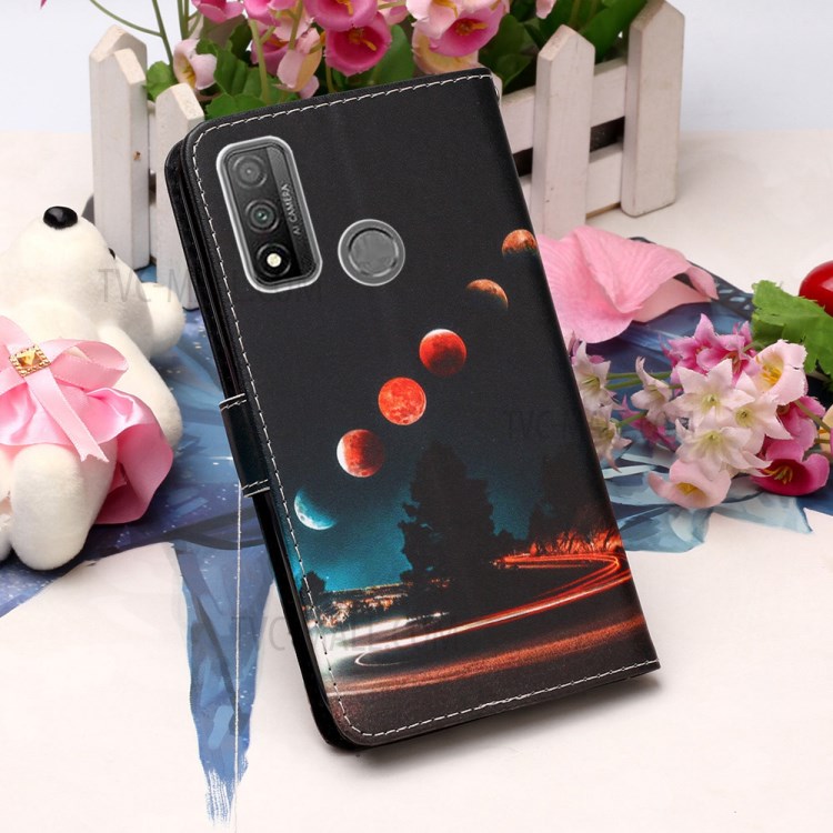 Protective Leather Shell Style Printing Wallet Stand Case with Lanyard for Huawei P smart 2020 - Planets-7