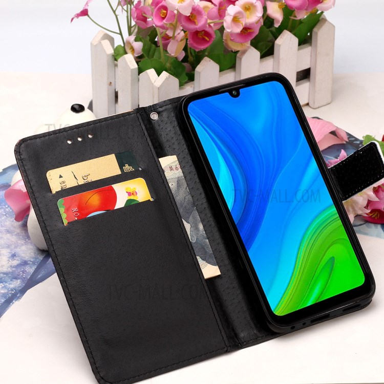 Protective Leather Shell Style Printing Wallet Stand Case with Lanyard for Huawei P smart 2020 - Planets-8