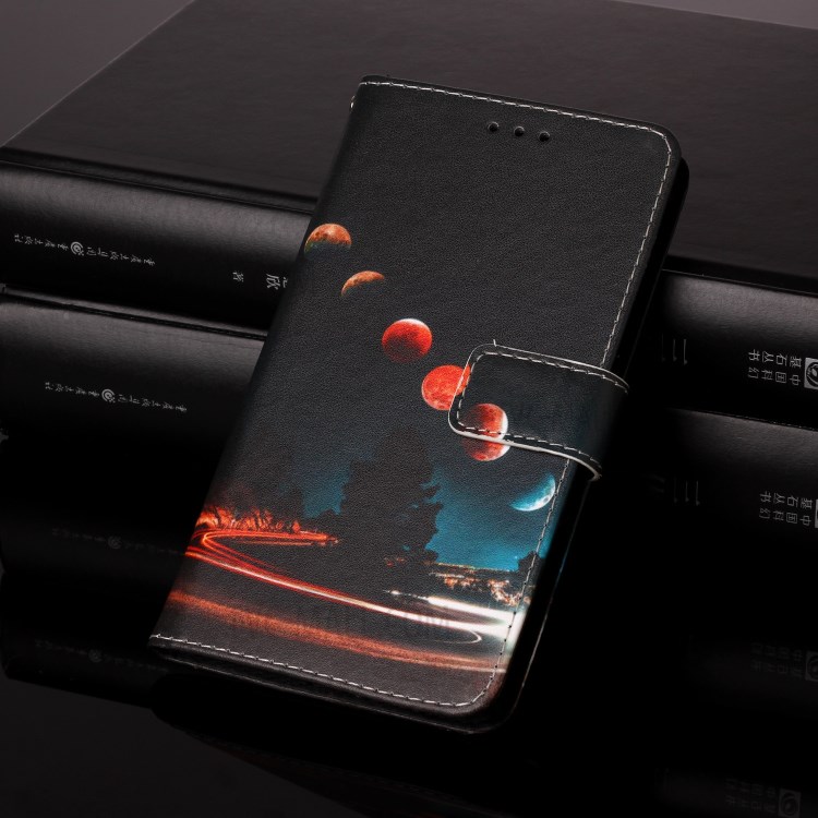 Protective Leather Shell Style Printing Wallet Stand Case with Lanyard for Huawei P smart 2020 - Planets-9