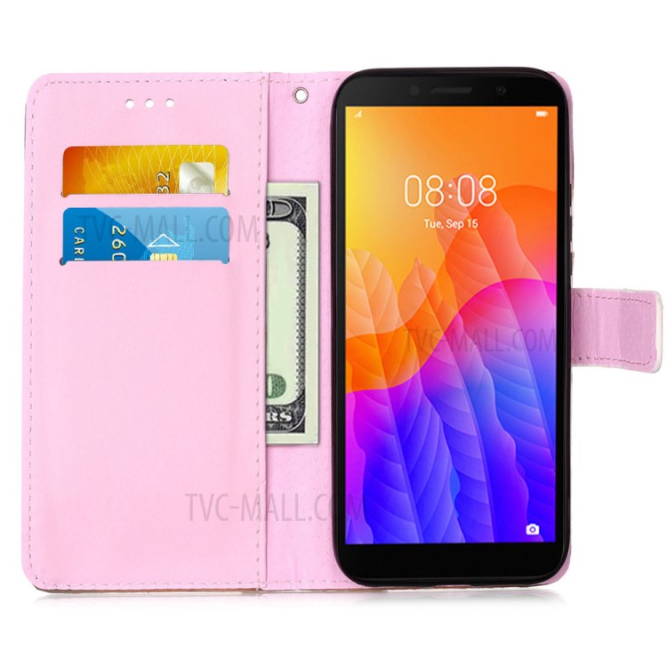 Leather Shell Fashion Printing Wallet Stand Case for Huawei Y5p/Honor 9S - Fox-4