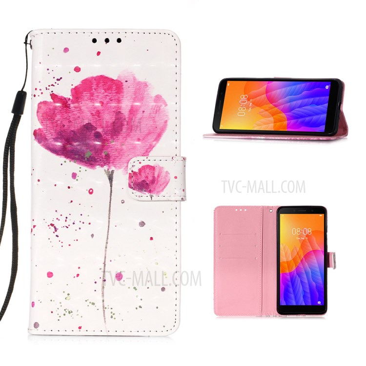 Pattern Printing Light Spot Decor Wallet Flip Leather Case with Lanyard for Huawei Y5p/Honor 9S - Flowers-1