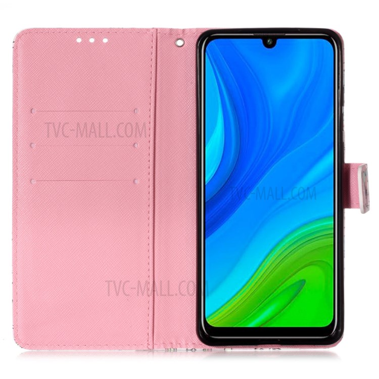 Pattern Printing Light Spot Decor Wallet Flip Leather Shell with Lanyard for Huawei P Smart 2020 - Flowers-4
