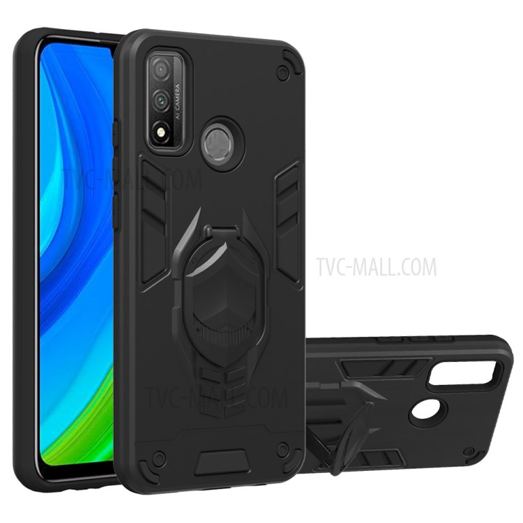 Armor Guard Hybrid TPU+PC Detachabl 2 in 1 Case with Kickstand for Huawei P smart 2020 - Black-1