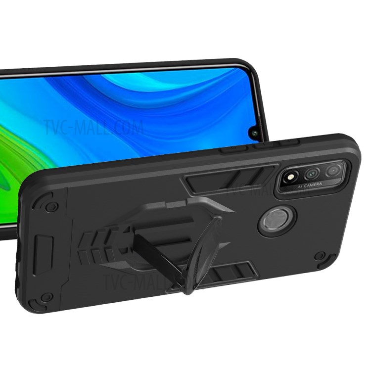 Armor Guard Hybrid TPU+PC Detachabl 2 in 1 Case with Kickstand for Huawei P smart 2020 - Black-3