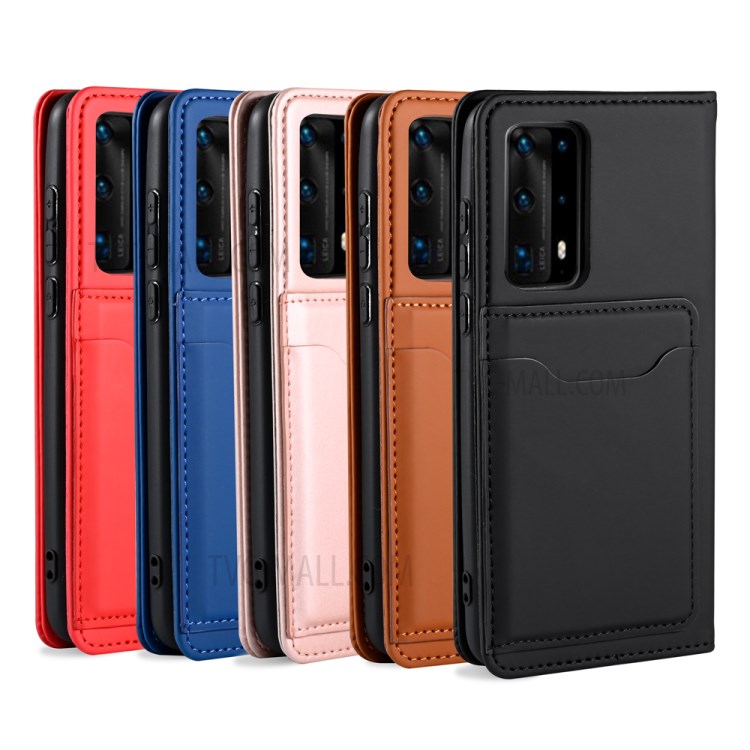 Liquid Silicone Touch Leather Auto-absorbed Cover for Huawei P40 Pro - Black-10