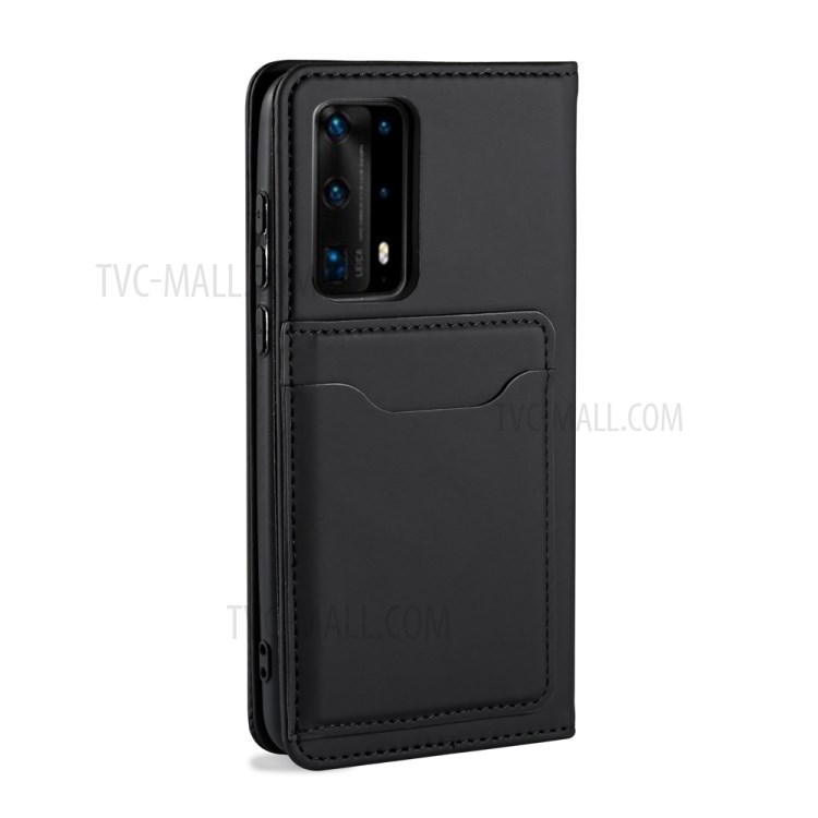 Liquid Silicone Touch Leather Auto-absorbed Cover for Huawei P40 Pro - Black-4