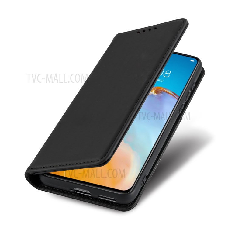 Liquid Silicone Touch Leather Auto-absorbed Cover for Huawei P40 Pro - Black-5