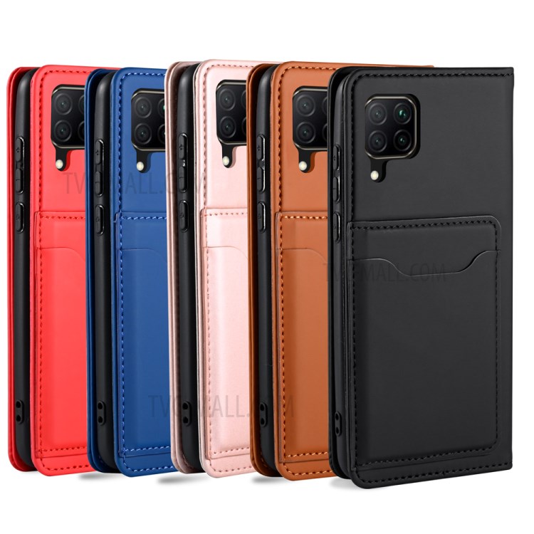 Liquid Silicone Touch Leather Case Wallet Stand Cover for Huawei P40 lite 4G/nova 6 SE/Nova 7i - Black-10