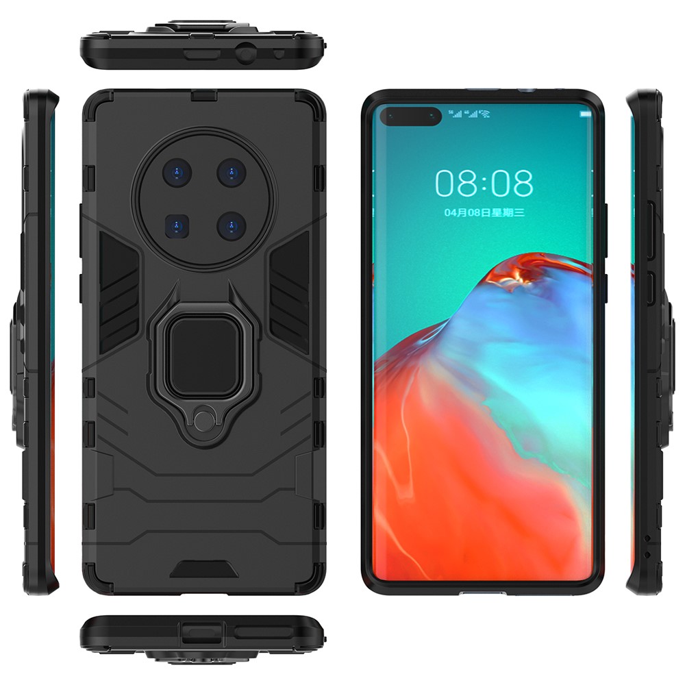 Guard PC + TPU Case with Kickstand for Huawei Mate 40 Pro - Black-2