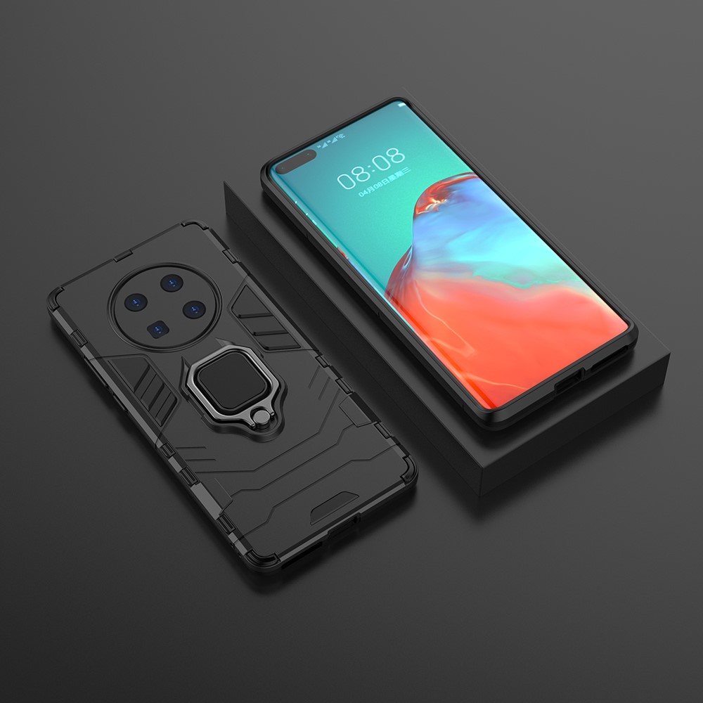 Guard PC + TPU Case with Kickstand for Huawei Mate 40 Pro - Black-7