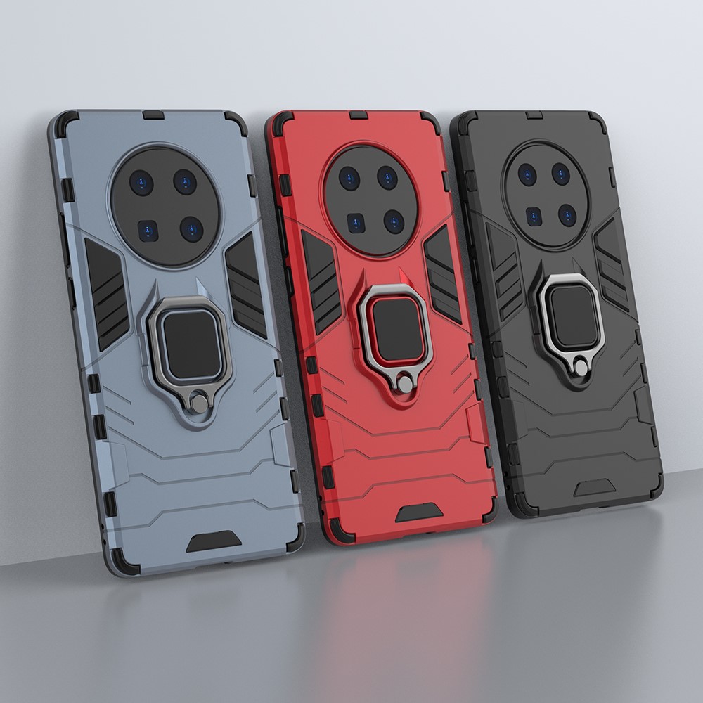 Guard PC + TPU Case with Kickstand for Huawei Mate 40 Pro - Black-8
