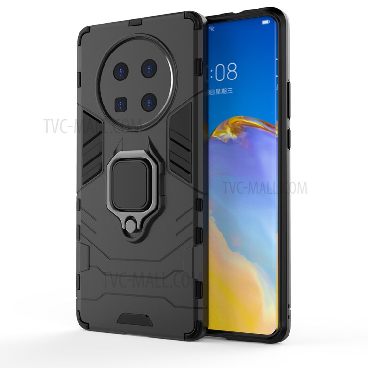 Cool Guard PC + TPU Case with Kickstand for Huawei Mate 40 Pro Plus - Black-1