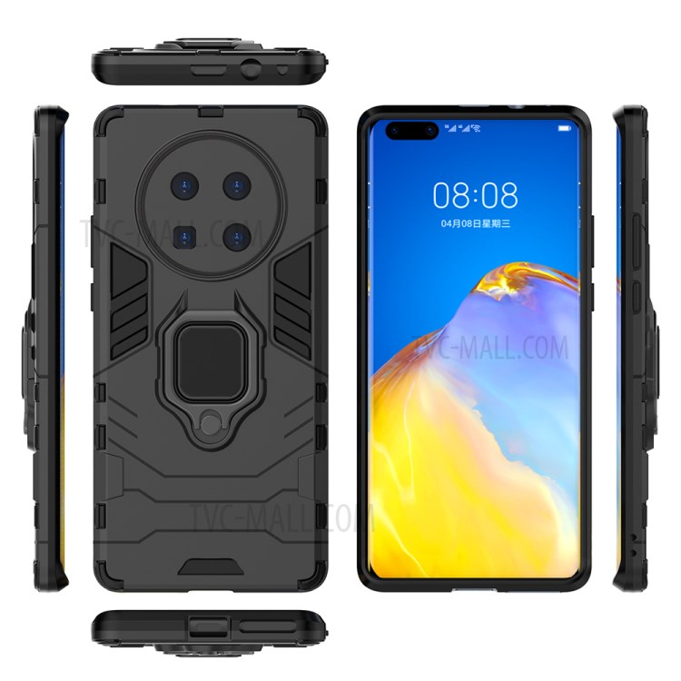 Cool Guard PC + TPU Case with Kickstand for Huawei Mate 40 Pro Plus - Black-2