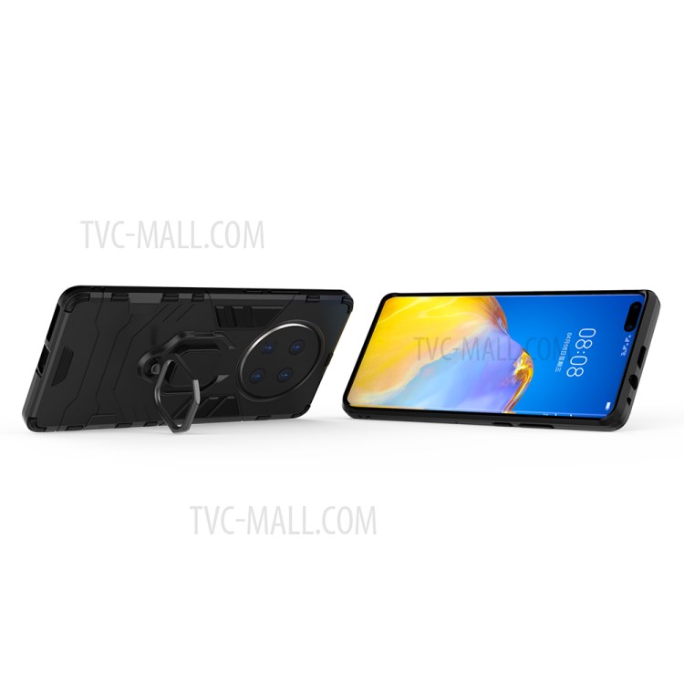 Cool Guard PC + TPU Case with Kickstand for Huawei Mate 40 Pro Plus - Black-3