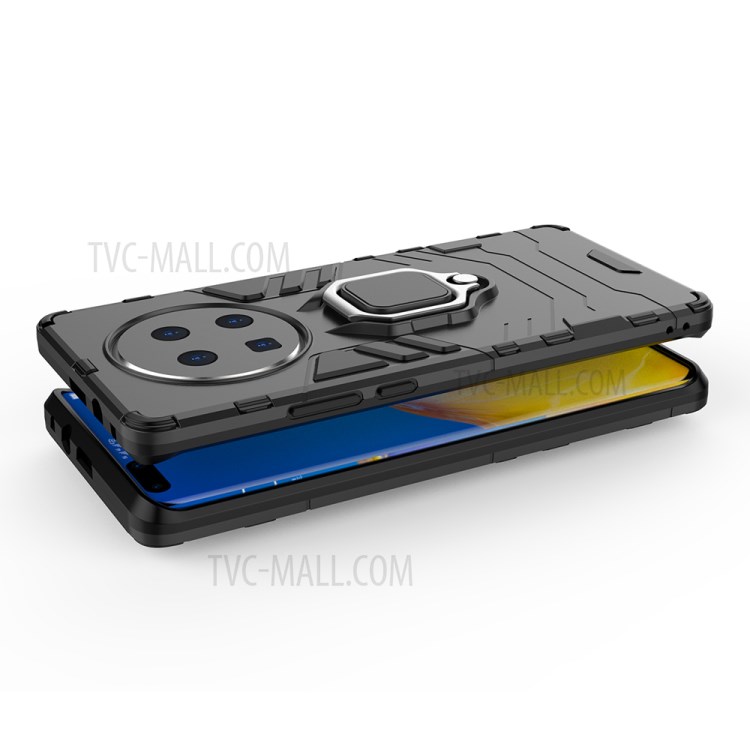 Cool Guard PC + TPU Case with Kickstand for Huawei Mate 40 Pro Plus - Black-4