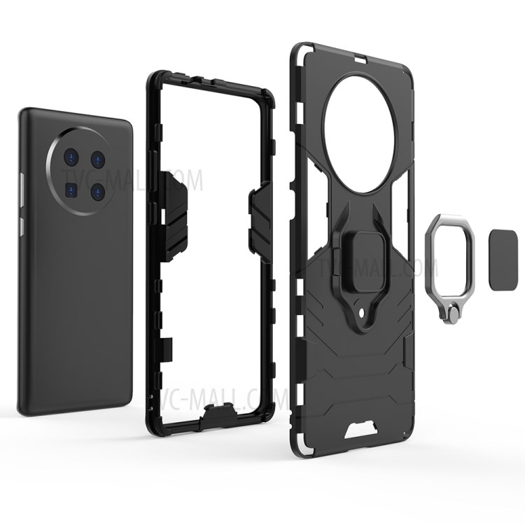 Cool Guard PC + TPU Case with Kickstand for Huawei Mate 40 Pro Plus - Black-6