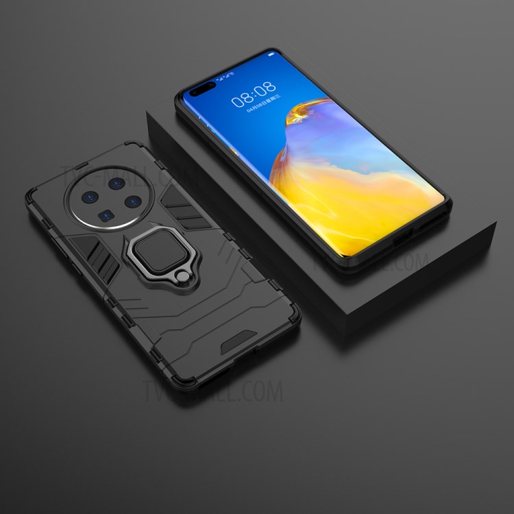 Cool Guard PC + TPU Case with Kickstand for Huawei Mate 40 Pro Plus - Black-7