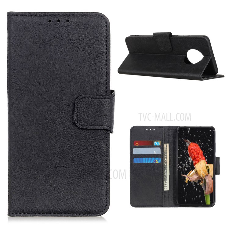 Litchi Skin Leather Special Design Shell for Huawei Mate 40 - Black-1