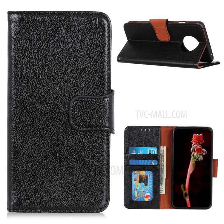 Nappa Texture Split Leather Mobile Phone Case for Huawei Mate 40 - Black-1