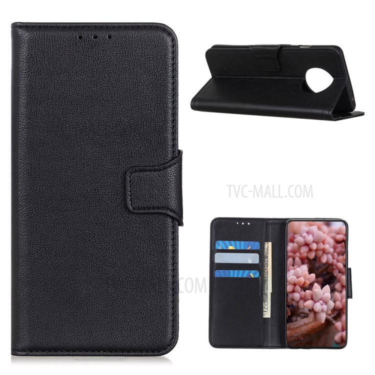 Litchi Texture Shell Wallet Stand Leather Flip Cover for Huawei Mate 40 Pro - Black-1