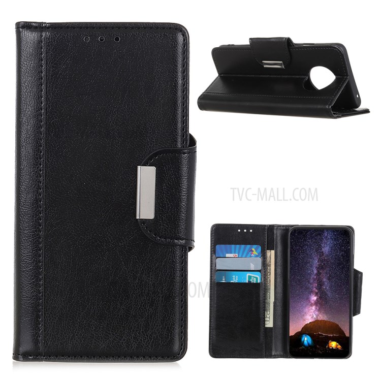 Protective Cover Leather Protector Wallet Stand Case for Huawei Mate 40 - Black-1
